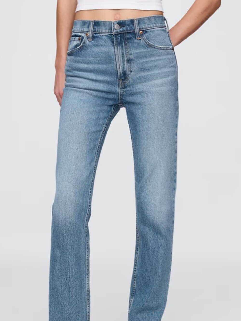 Gap High Rise 90s Straight Leg Jeans Light Wash EUC  Size 30